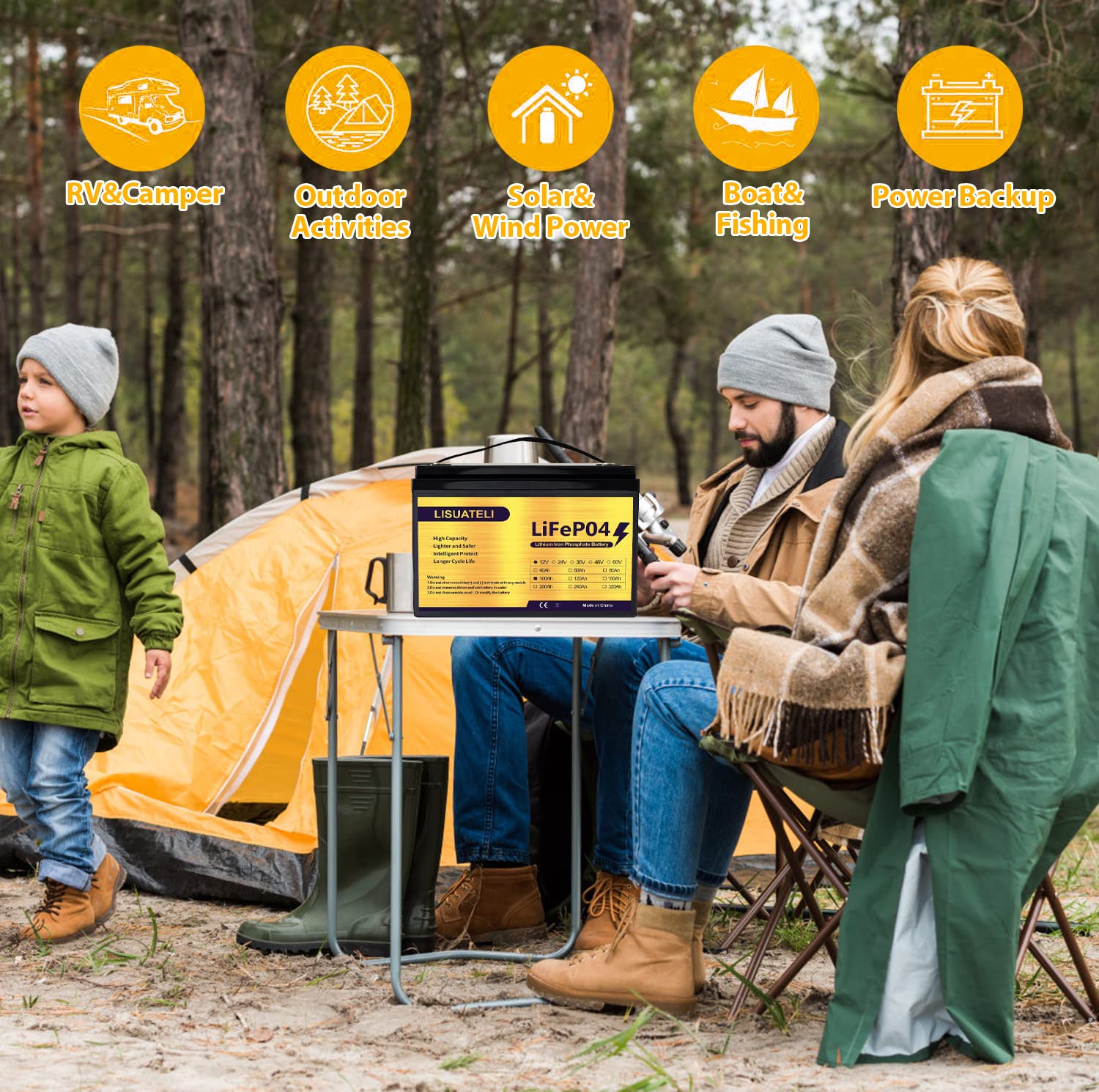 12V 100Ah Lifepo4 Battery, 100Ah Lithium Battery With 100A Bms,5000+ Cycles 12V Lithium Batteries, Perfect For Rv, Solar, Marine, Home Energy Storage,Run In Series Or Parallel